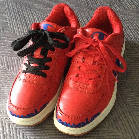 Champion 6 red leather sneakers for kids - Picture 4 of 16